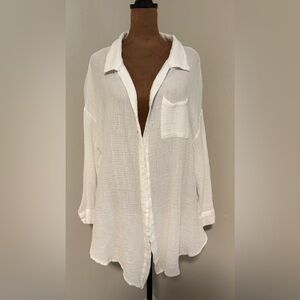 Kona Sol White Gauze Button-Down Shirt
